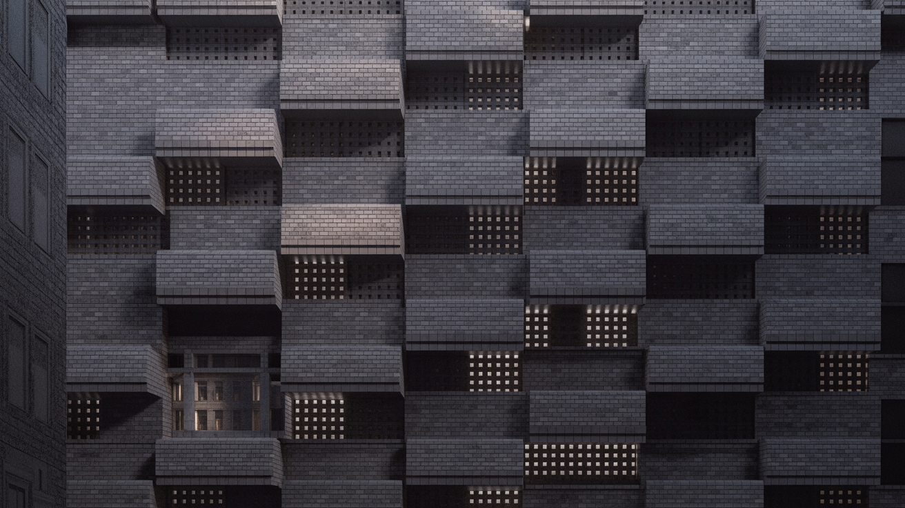 Schwarze Klinkerfassade
