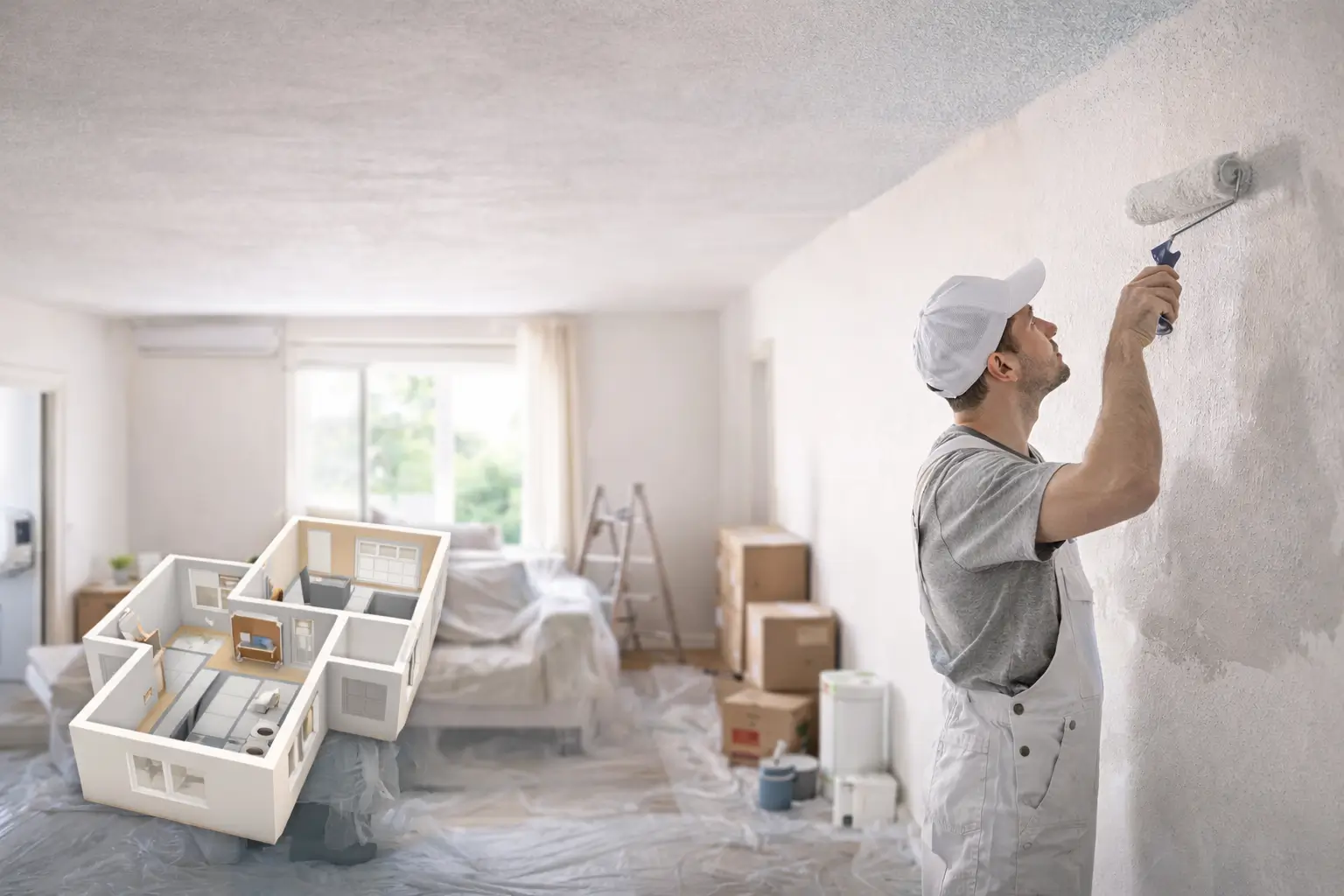 braucht ein maler für eine 3-zimmer-wohnung