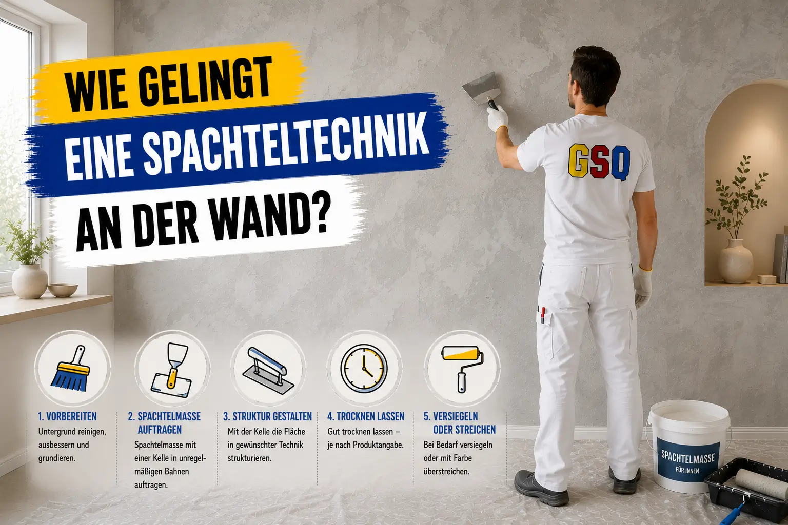 spachteltechnik an der wand