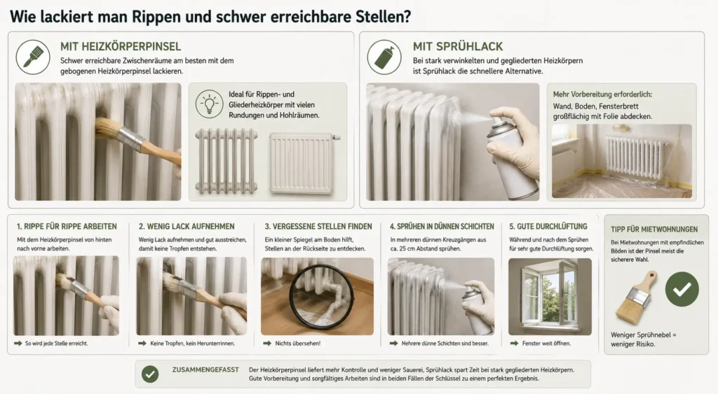 lackiert man rippen und schwer erreichbare Stellen